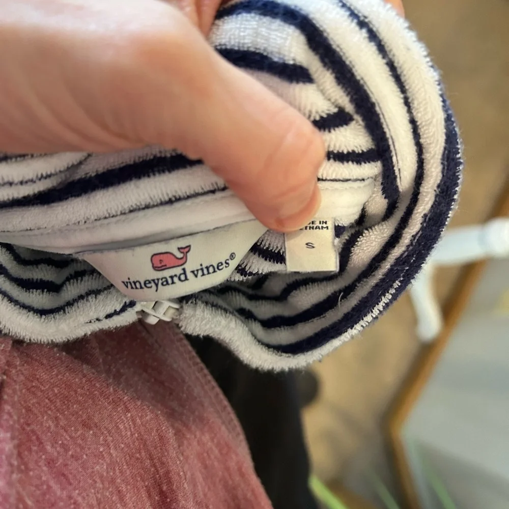 Vineyard Vines Striped Shep Shirt French Terry 1/4 Zip Pullover Women S - Picture 13 of 14